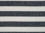 Viskosejersey Glitzerstreifen, ecrue schwarz