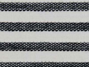 Strukturjersey Glitzerstreifen, ecrue schwarz