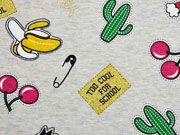 Alpenfleece Sweat Too Cool For School, hellgrau meliert