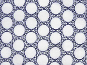 bestickter Baumwollstoff Kreise, dunkelblau wei�