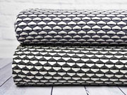 Jacquard Jersey Sanduhr grafisches Muster, graublau