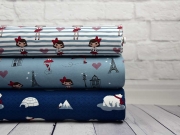 gestreifter Jersey Paris Girls, wei� jeansblau