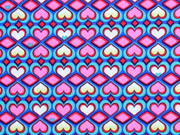 Retrolook Herzen & Rauten auf t�rkis