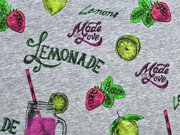 Jersey Digitaldruck Lemonade, grau meliert