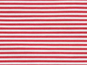 Baumwolle Stretch Streifen schmal, mattes rot