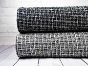 leichter Boucle kariert Webware, schwarz