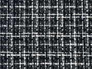 leichter Boucle kariert Webware, schwarz