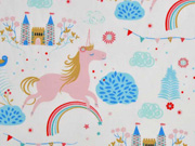 Baumwolle Einh�rner Schl�sser, weiss