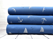 Jersey Segelboote, weiss jeansblau
