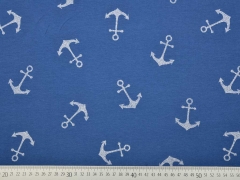 Jersey Anker, weiss jeansblau