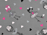 RESTST�CK 49 CM Jersey Ballerinas Herzen, grau