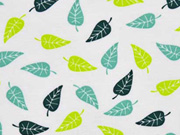 Jersey kleine Bl�tter, mint petrol weiss