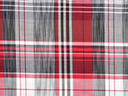 Baumwollstoff Karo Blusenstoff, rot grau