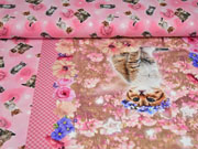 Jersey Katze Panel 2 in 1, rosa