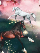 Jersey Pferde Panel 2 in 1, rosa