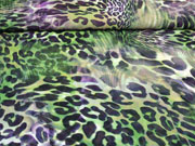 Chiffon Leoparden Muster, olivgr�n lila