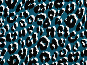 Viskose Leoparden Druck, petrol (bl�ulich)
