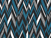 Jacquard Jersey (Strick) Zick Zack, petrol grau