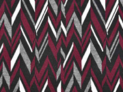 Jacquard Jersey (Strick) Zick Zack, bordeaux grau