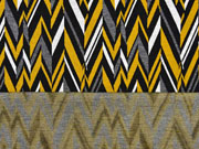 Jacquard Jersey (Strick) Zick Zack, ocker grau