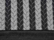 Jacquard Jersey Zopfmuster, schwarz grau melange