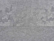 Strickstoff Hahnentritt Glitzer, hellgrau meliert