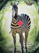 French Terry Sweat 2 in 1 Panel Zebra Digitaldruck