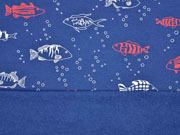 French Terry Fische, Marine Blau