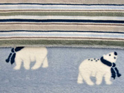 Doubleface Wellness Fleece Eisb�ren Streifen, hellblau