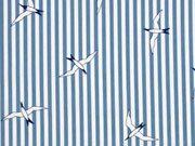 Baumwollstoff Streifen M�wen, rauchblau