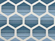 Canvas Waben, rauchblau grau creme