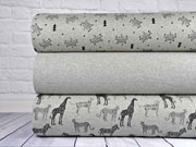 Sweat Alpenfleece Safari Tiere, schwarz grau