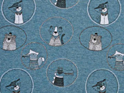 Sweat Alpenfleece Tiere im Kreis, rauchblau meliert