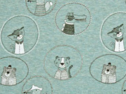 Sweat Alpenfleece Tiere im Kreis, altmint meliert