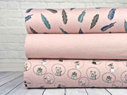 Sweat Alpenfleece Tiere im Kreis, altrosa meliert