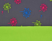 Softshell Pusteblumen, neon dunkelgrau