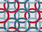 Canvas Ringe Kringel Kreise, rot rauchblau creme