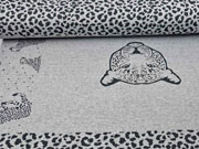 Jacquardjersey Panel Leopard, grau