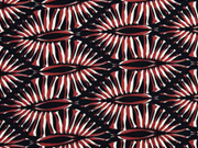 Viskose Afrika grafisches Muster, braun ecru schwarz