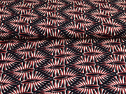 Viskose Afrika grafisches Muster, braun ecru schwarz