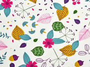 Jersey Herbstbl�tter, bunt cremewei�