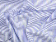 leichter elastischer Crinkle-Blusenstoff Streifen, hellblau wei�