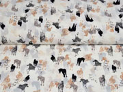 Crepe Blusenstoff Zebras, ecru