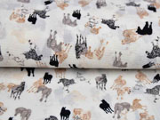 Crepe Blusenstoff Zebras, ecru