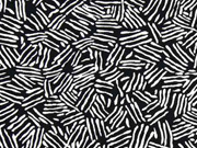 Viskose Striche, wei� schwarz