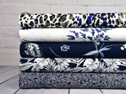 RESTST�CK 62 CM Viskose Leomuster, schwarz camel wei�