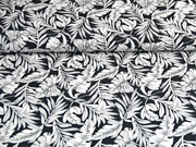 Viskose gro�e Bl�tter, wei� schwarz