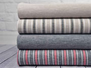 Baumwolle Leinen Streifen, rot wei� dunkelblau