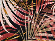 RESTST�CK 98 CM Viskosejersey gro�e Palmbl�tter, rotbraun schwarz