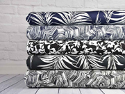 Viskosejersey grafisches Muster Striche, schwarz wei�